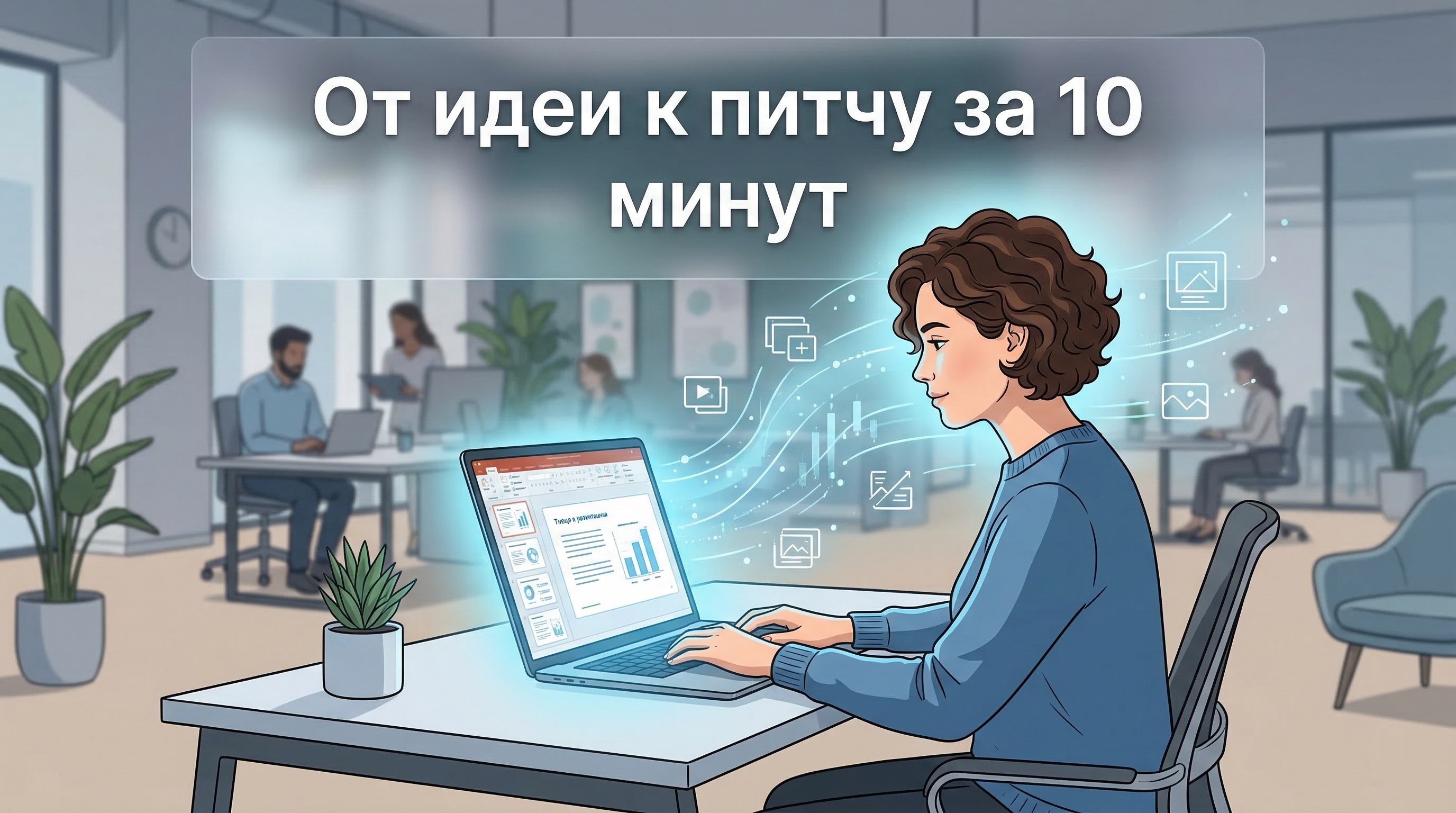 От идеи к питчу за 10 минут — иллюстрация процесса создания презентации с ИИ
