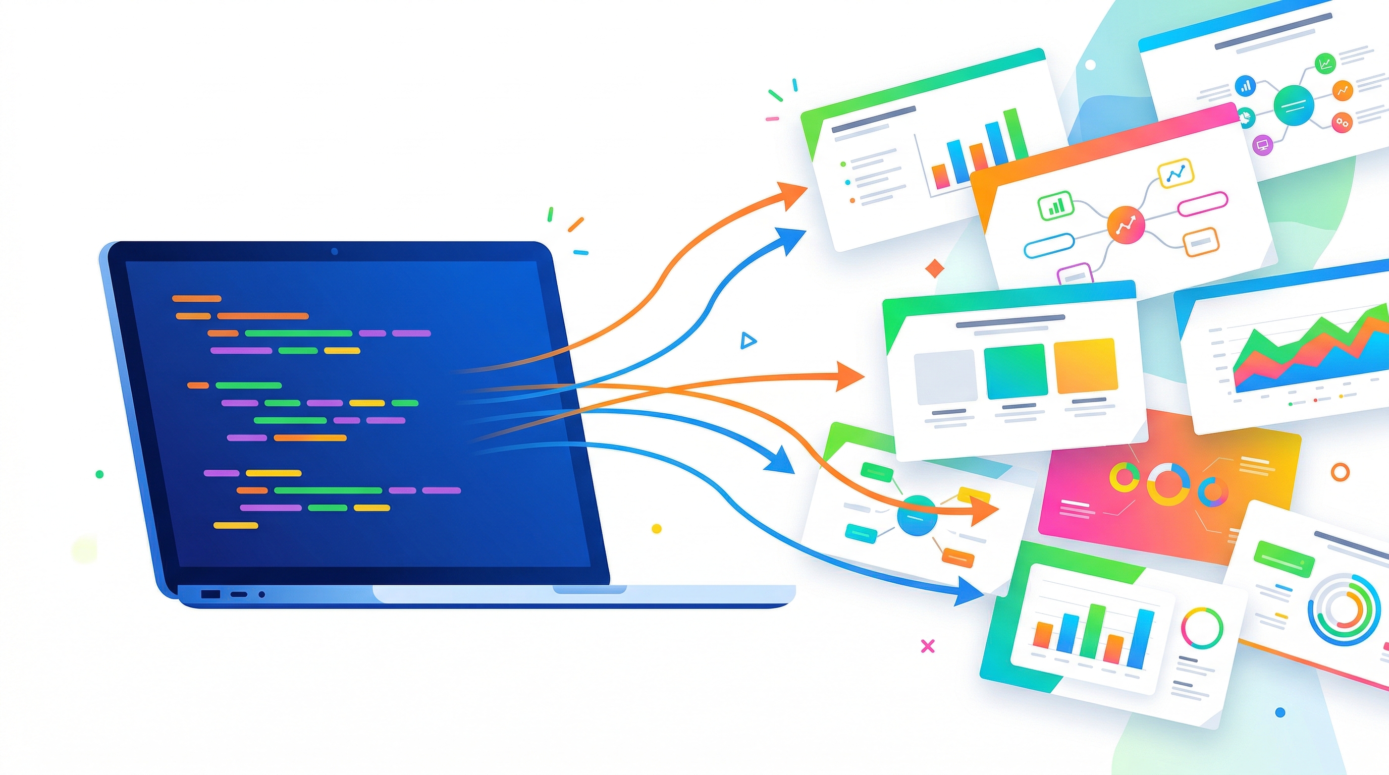 Код на ноутбуке превращается в слайды презентации — программирование и ИИ