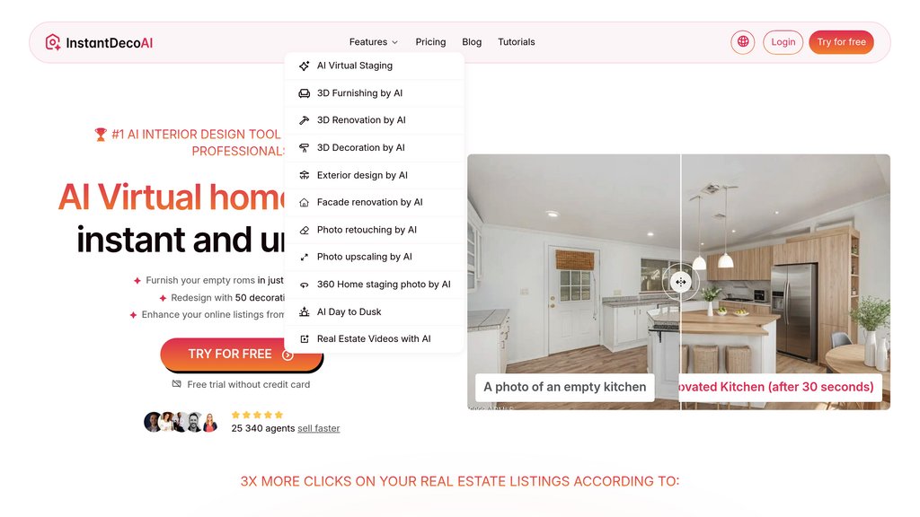 Скриншот InstantDeco AI — сервис виртуальной реновации фасада