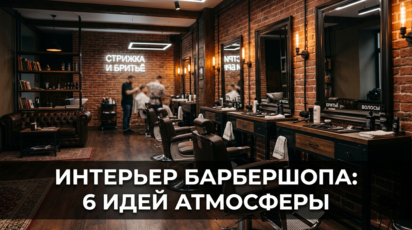 Интерьер барбершопа: 6 идей атмосферы