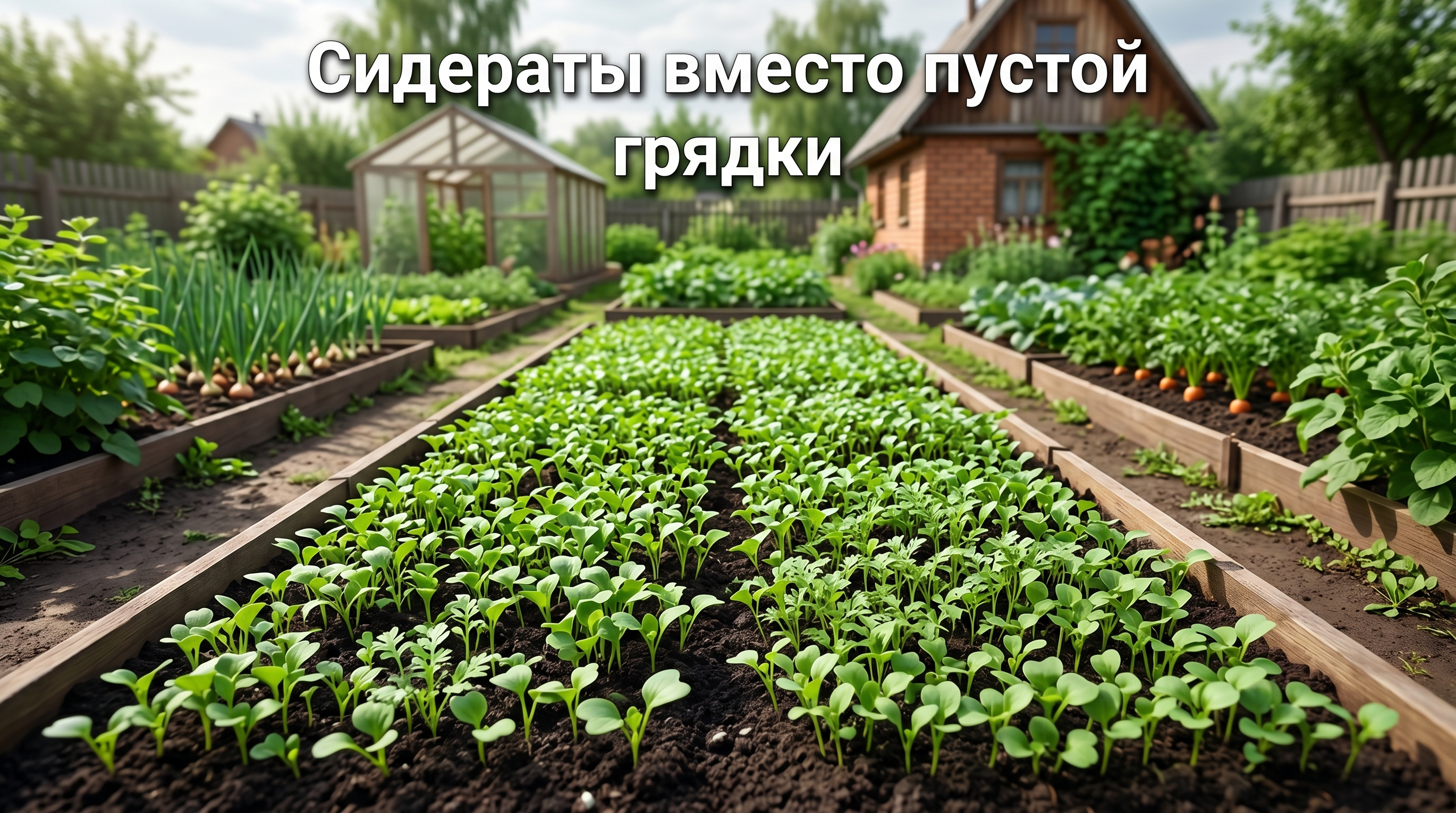Сидераты вместо пустой грядки — всходы горчицы и фацелии в июне