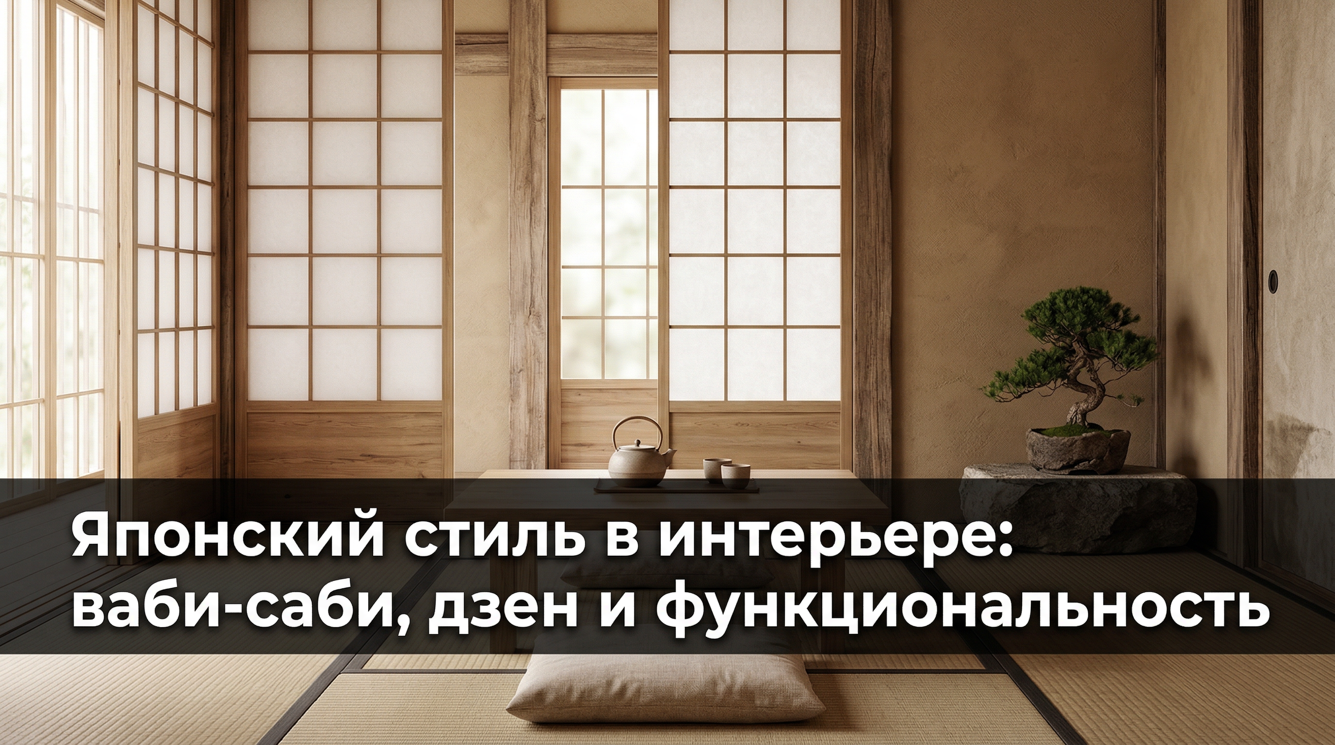 Японский стиль в интерьере: ваби-саби, дзен и функциональность — обложка статьи