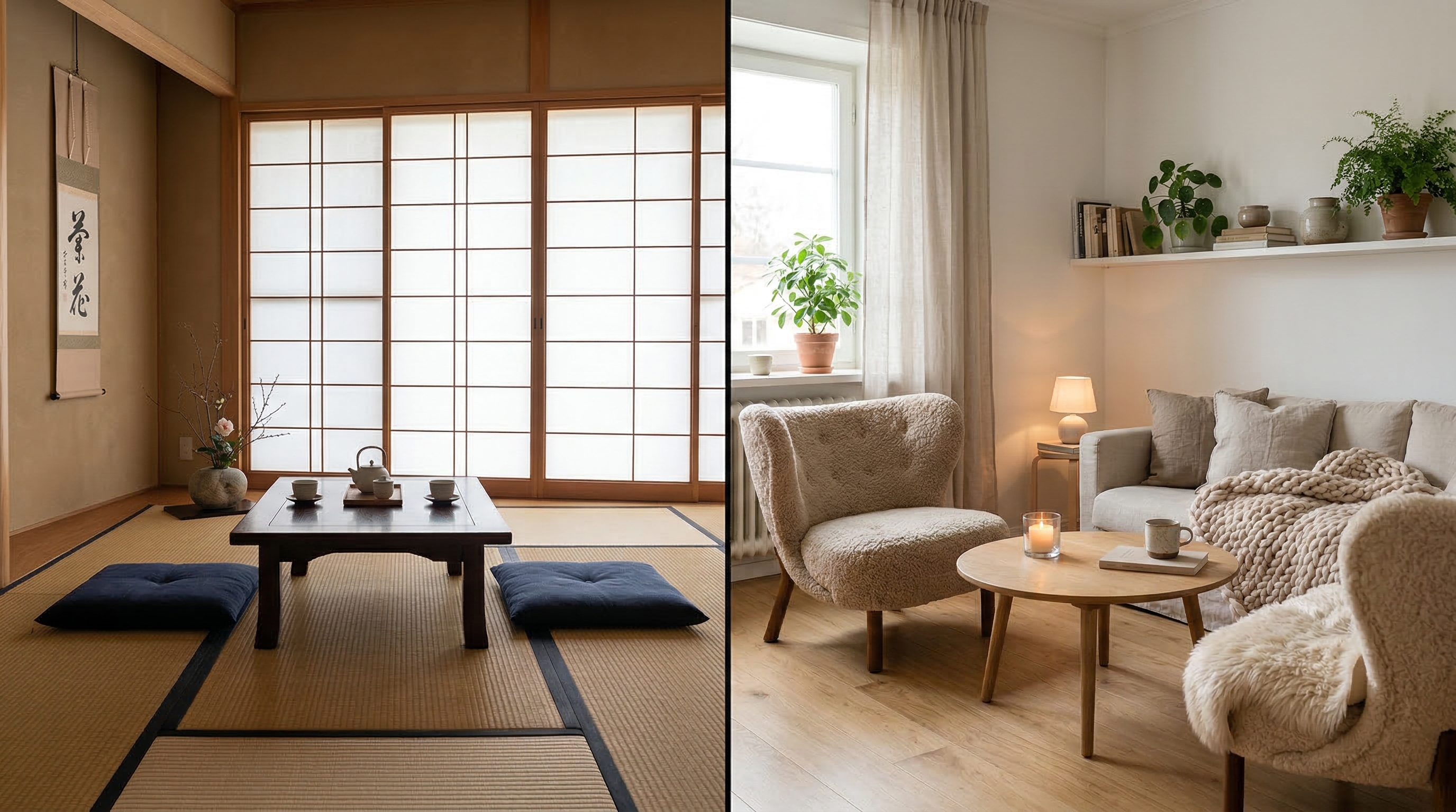 Сравнение японского и скандинавского стилей в интерьере