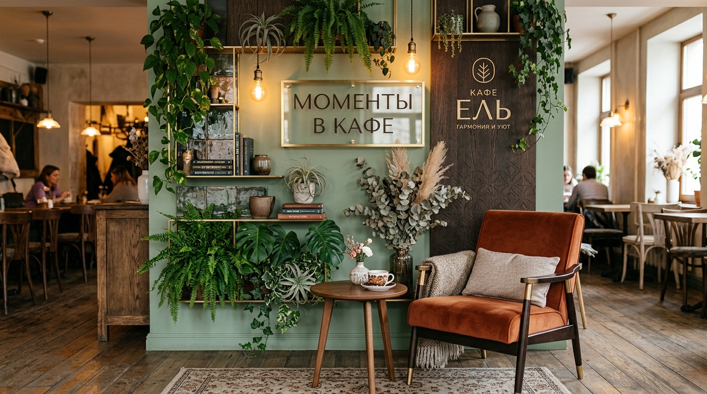 Фотозона и брендзона в кафе для соцсетей
