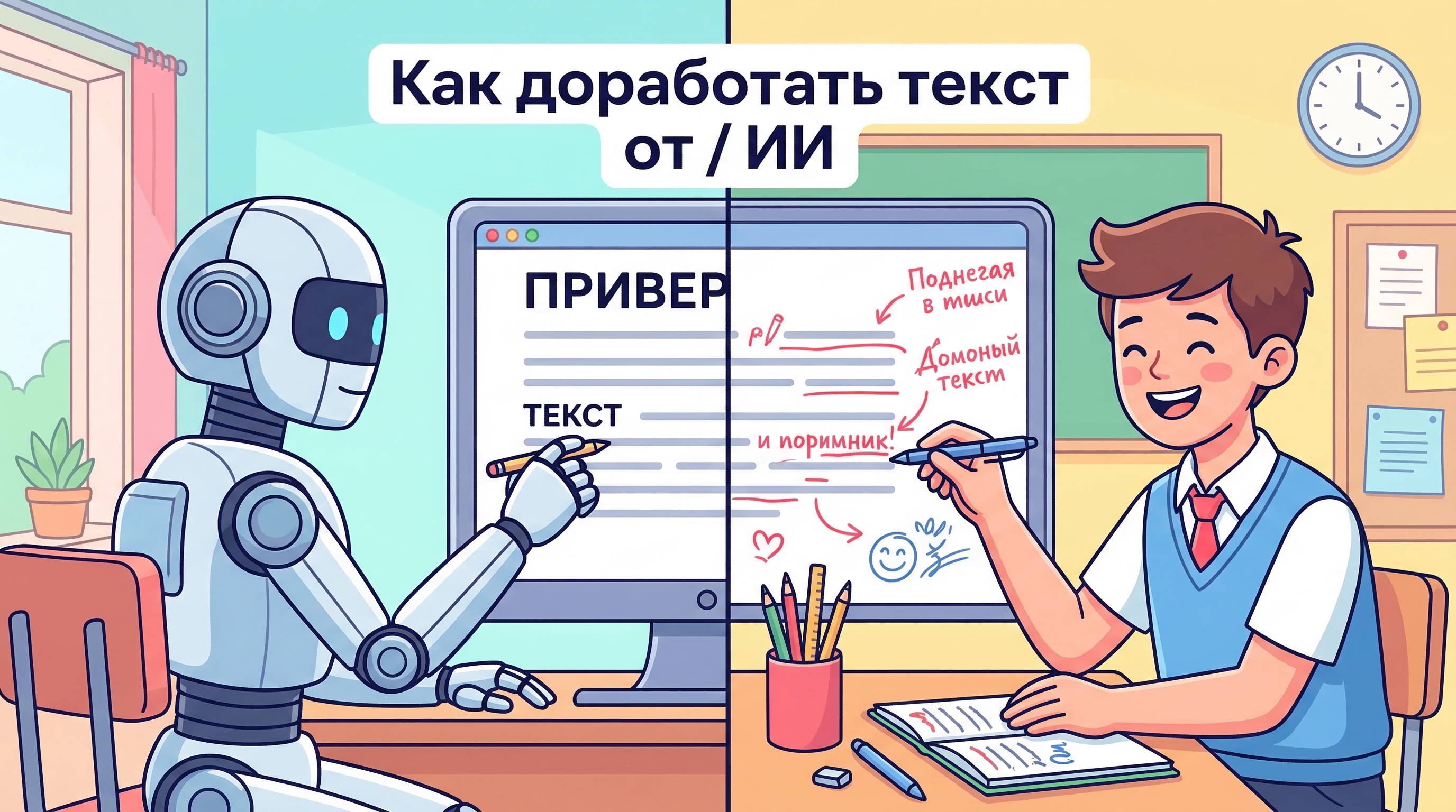 Как доработать текст от ИИ — робот пишет, школьник редактирует