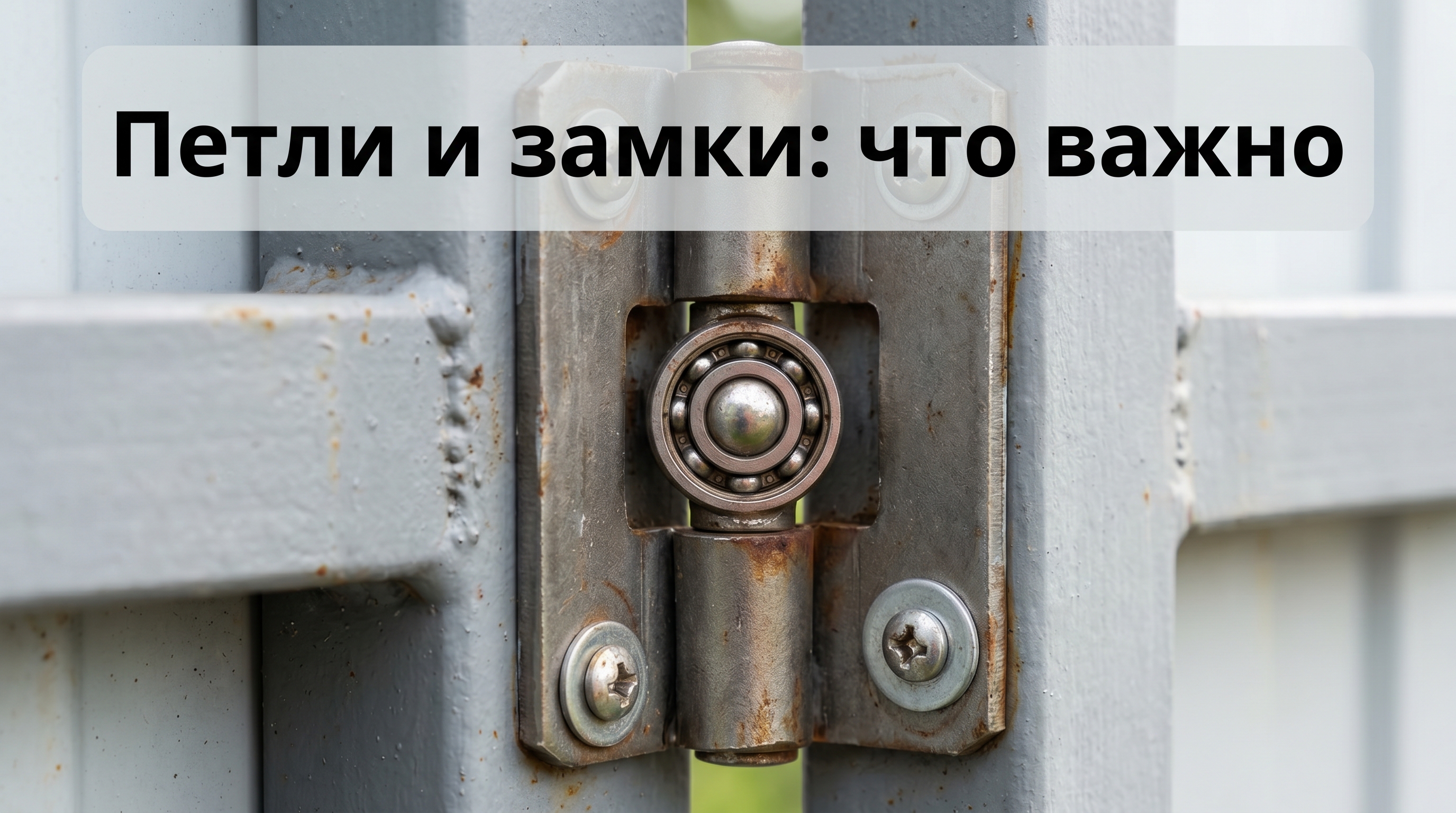Петля для калитки с подшипником, приваренная к металлической раме