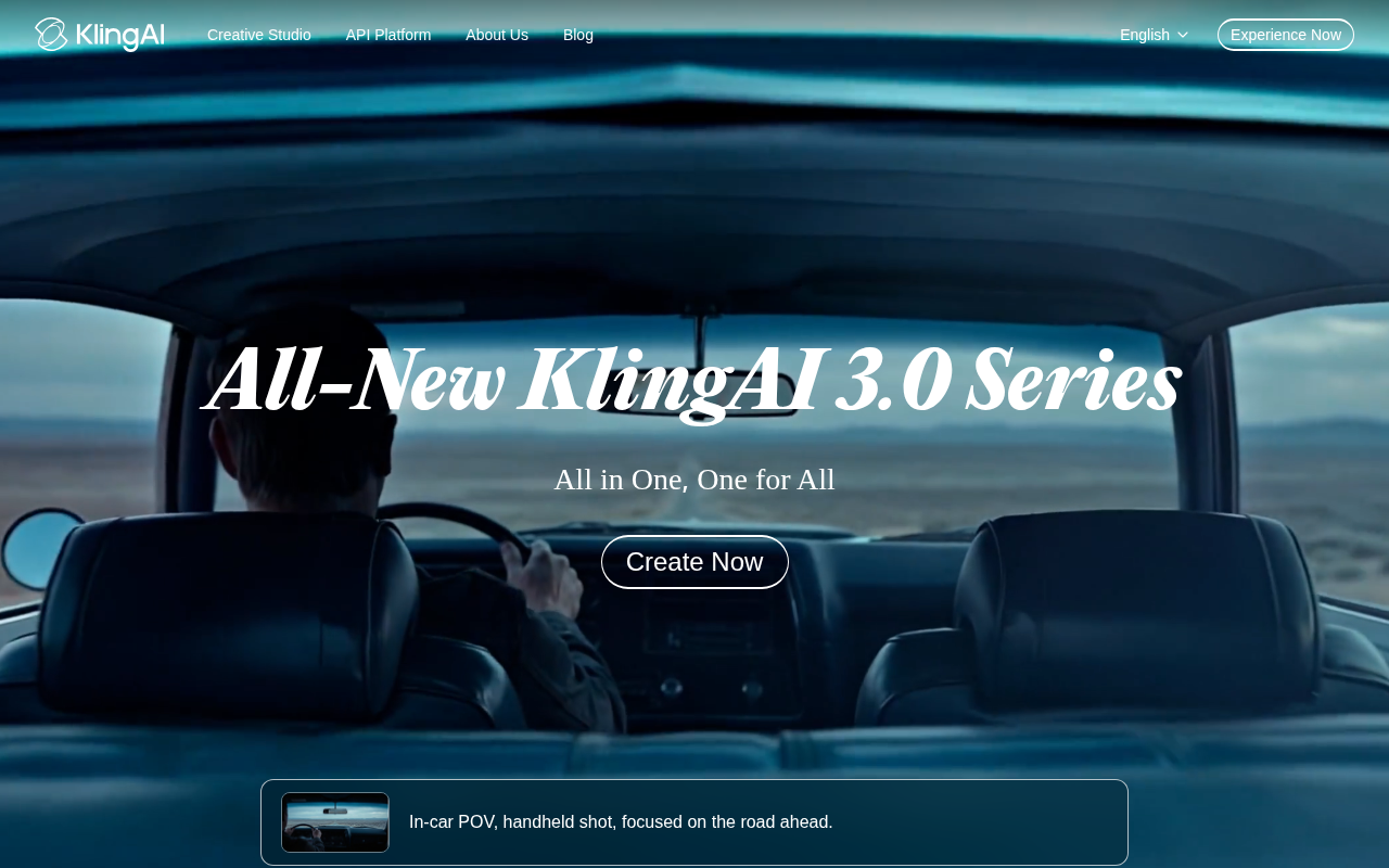 Скриншот главной страницы Kling AI 3.0 — All-New KlingAI 3.0 Series