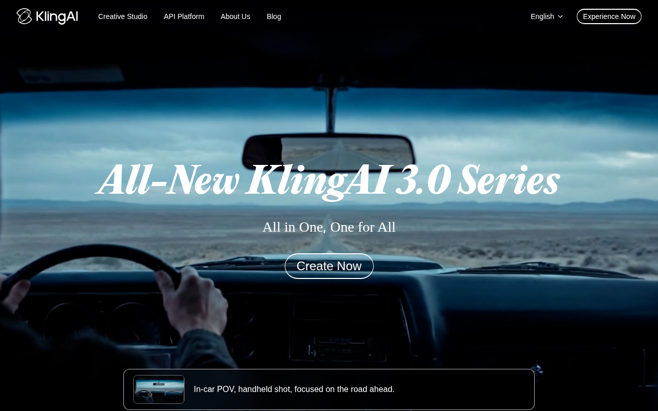 Главная страница Kling AI 3.0 — генератор видео с помощью ИИ