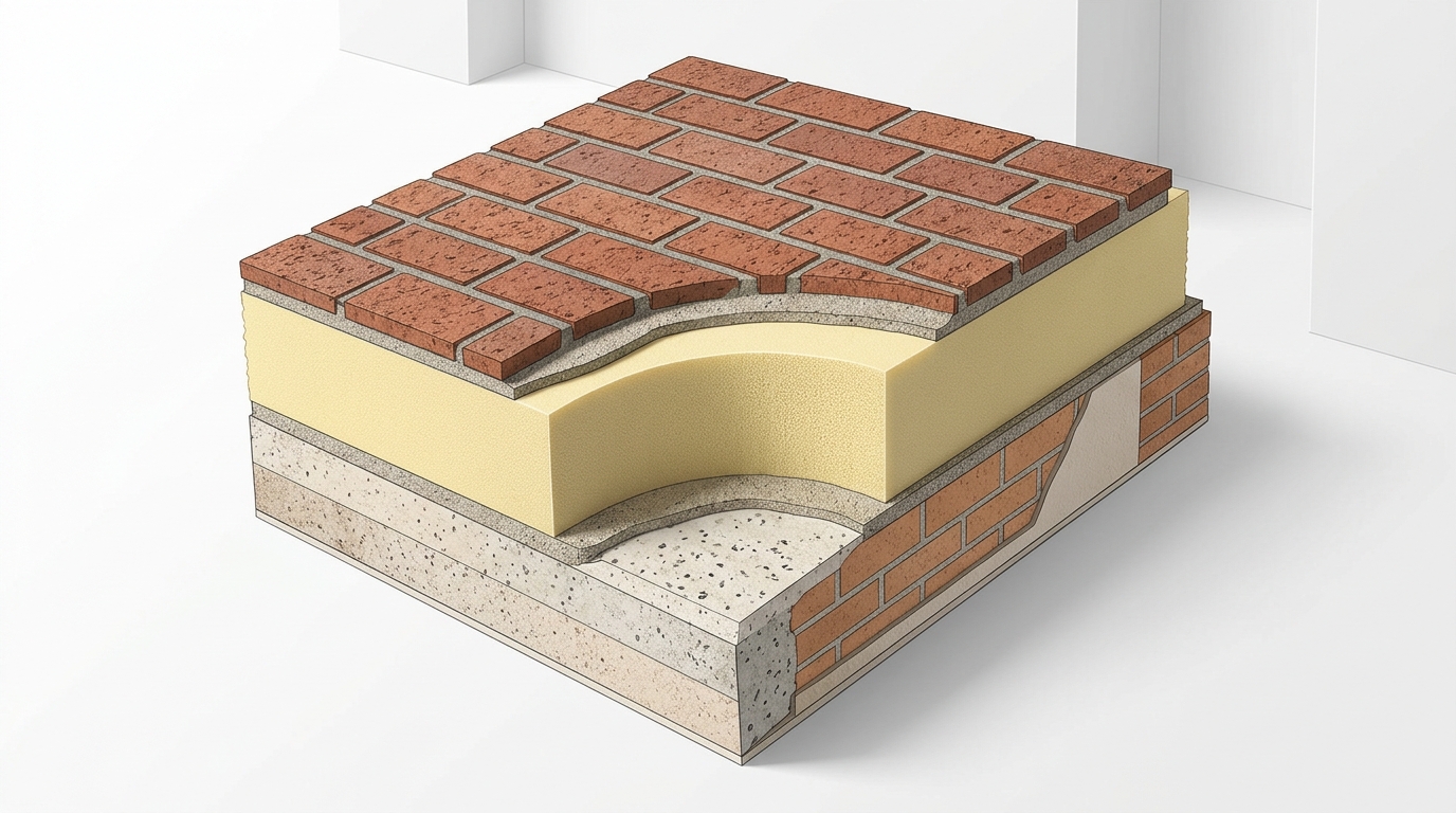 Структура термопанели с клинкерной плиткой — слои утеплителя и облицовки
