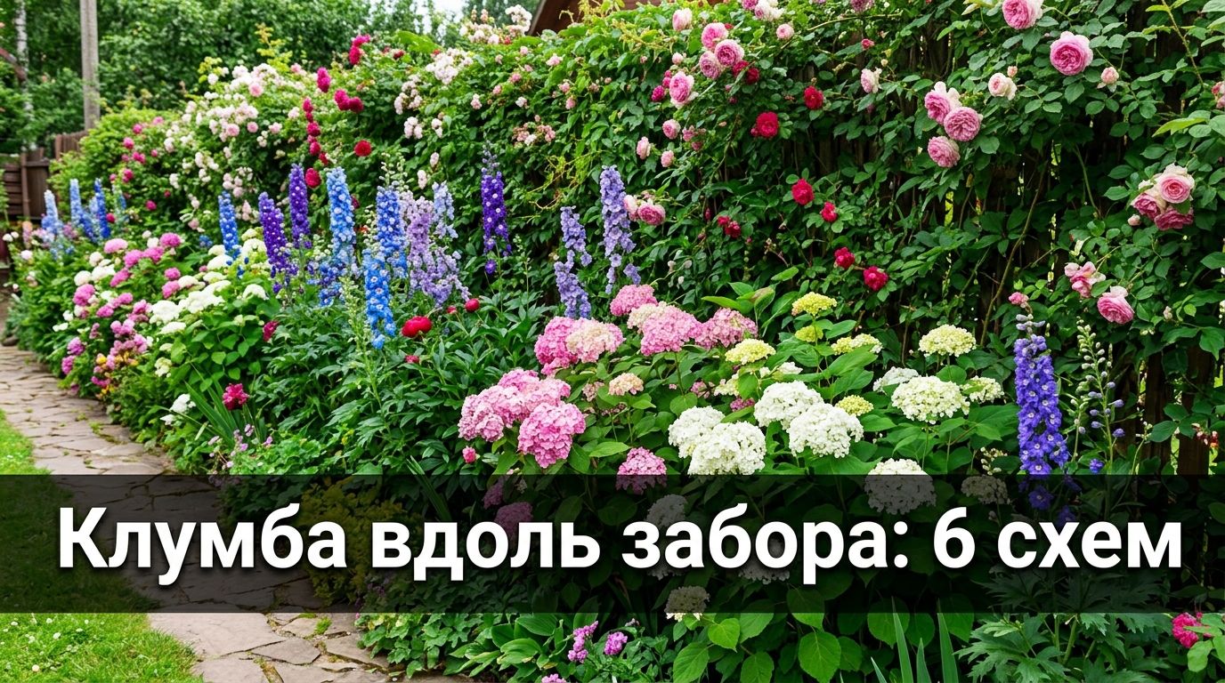 Клумба вдоль забора: 6 схем, чтобы закрыть некрасивый забор