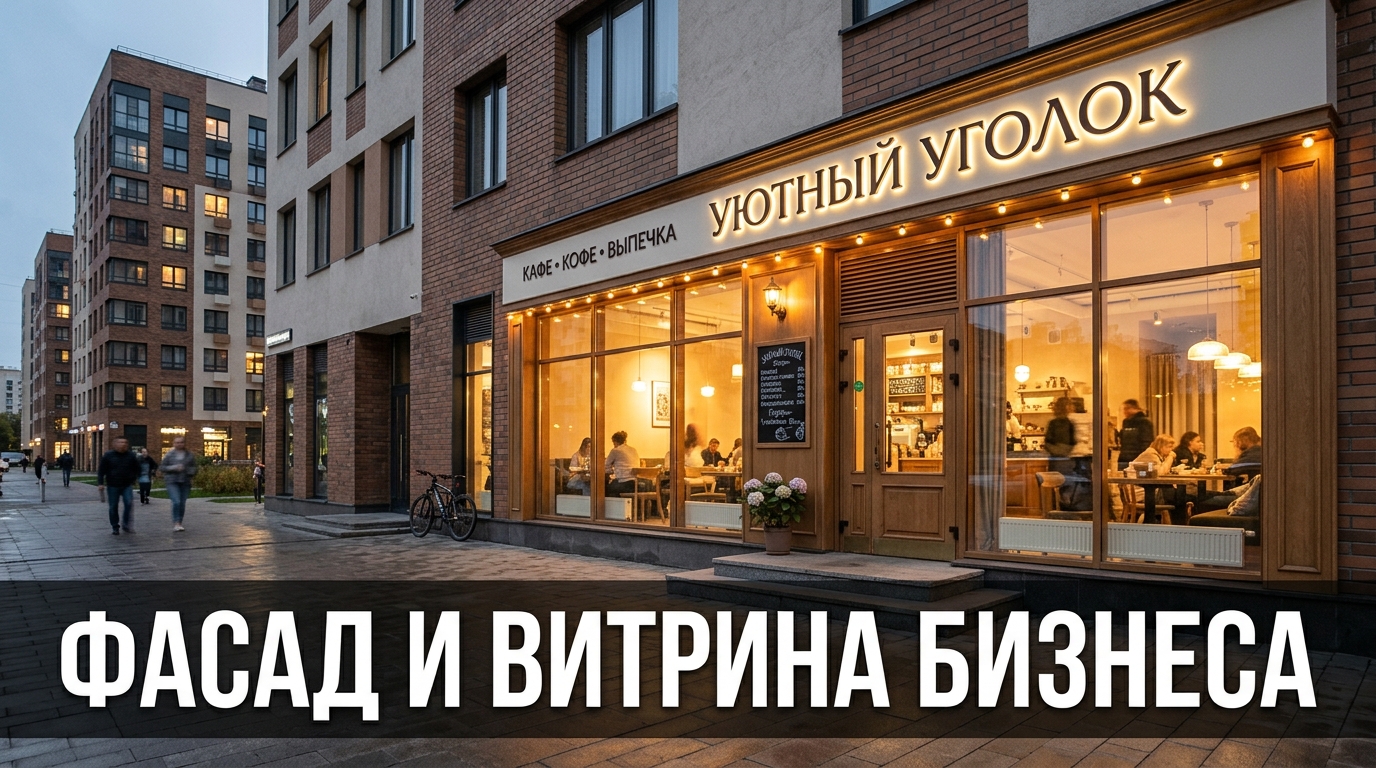 Фасад и витрина бизнеса: кафе на первом этаже жилого дома