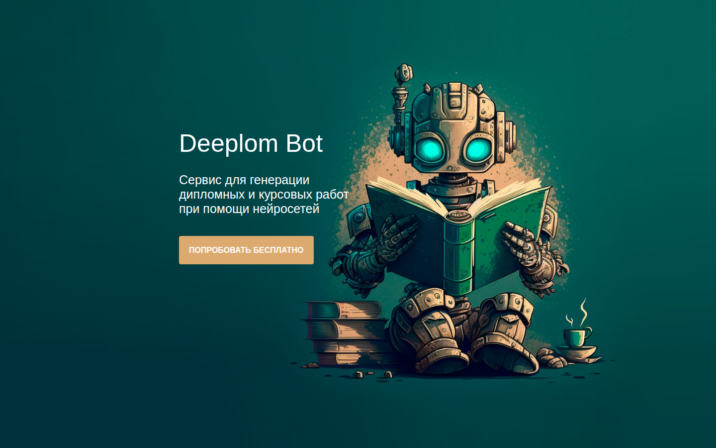 Скриншот Deeplom — сервис генерации курсовых с реальными источниками