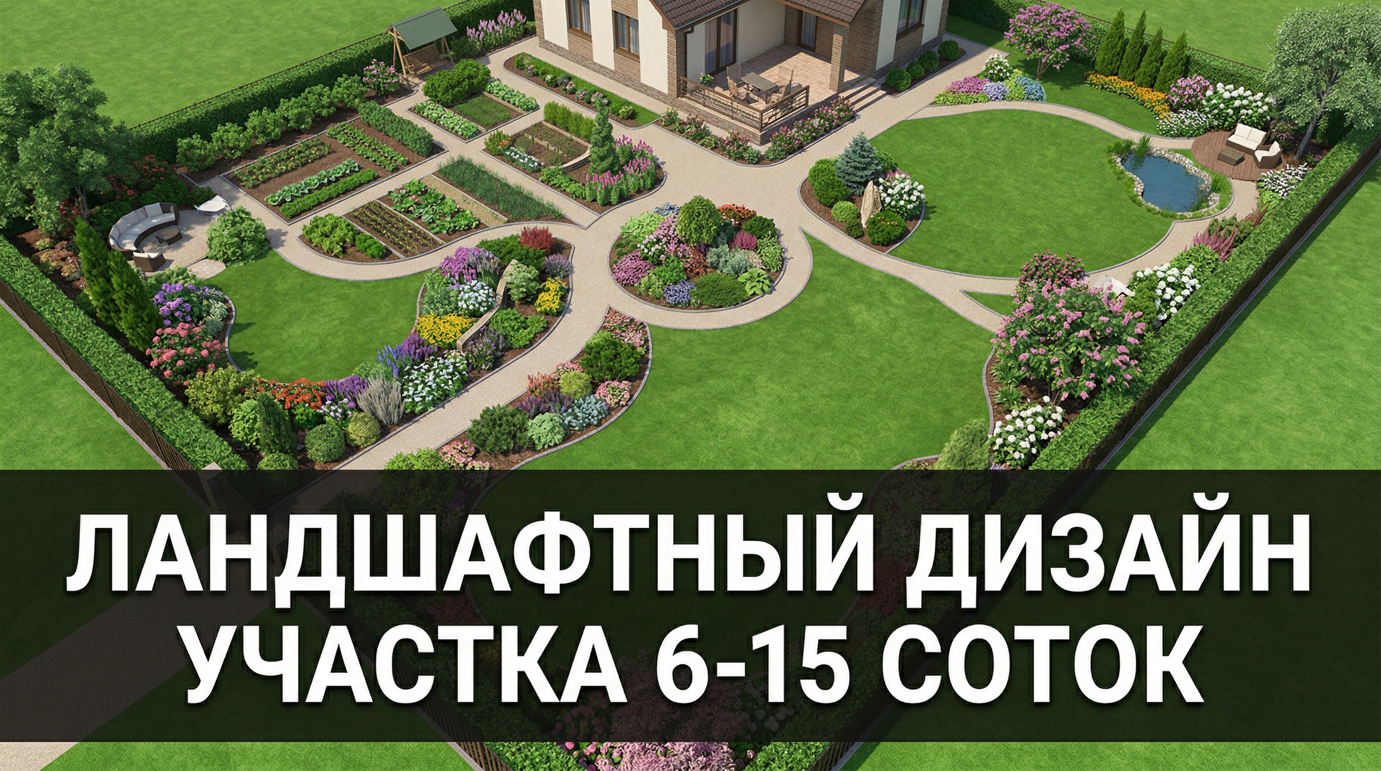 Ландшафтный дизайн участка 6, 10, 15 соток — планировка и зонирование — блог RoomGPT