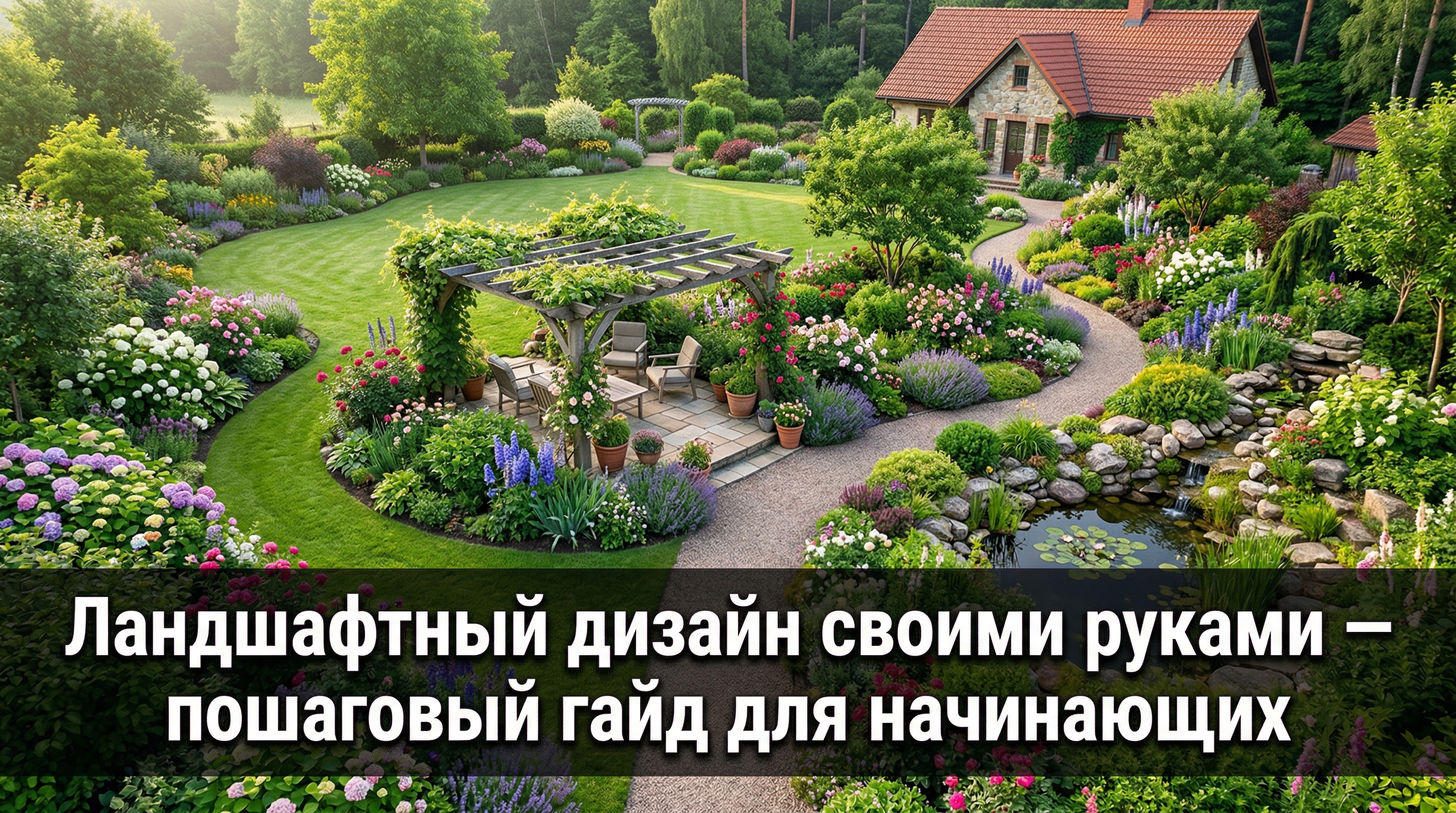 Ландшафтный дизайн участка своими руками — красивый сад с дорожками, клумбами и газоном