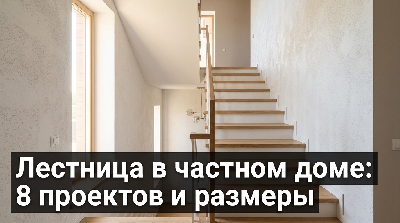 Лестница в частном доме: 8 проектов и размеры