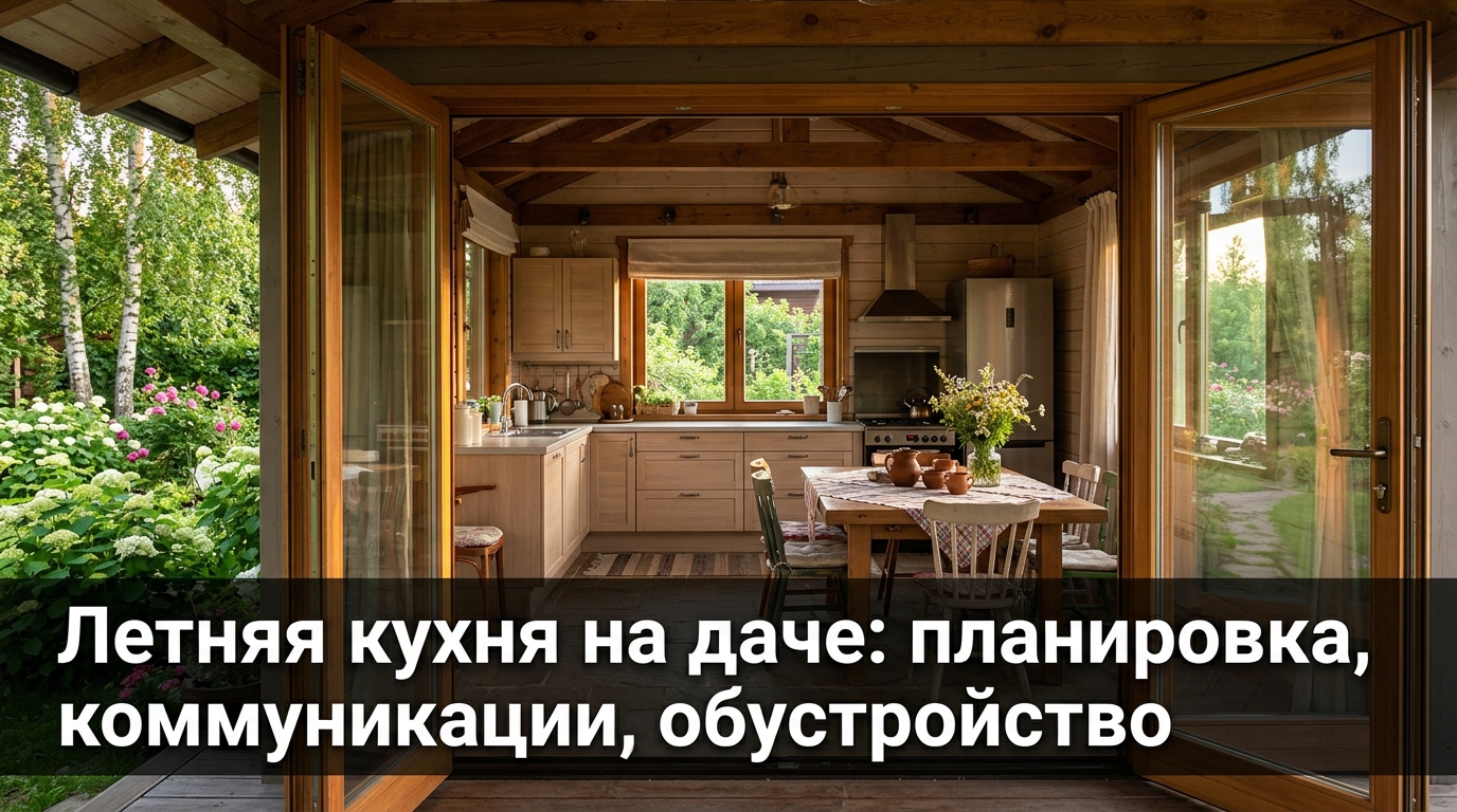 Летняя кухня на даче: планировка, коммуникации, обустройство