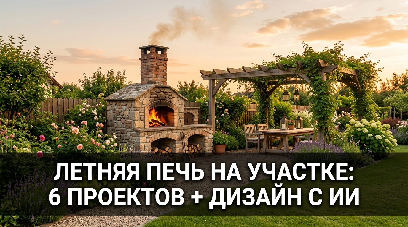 Летняя печь на участке: 6 проектов + дизайн с ИИ