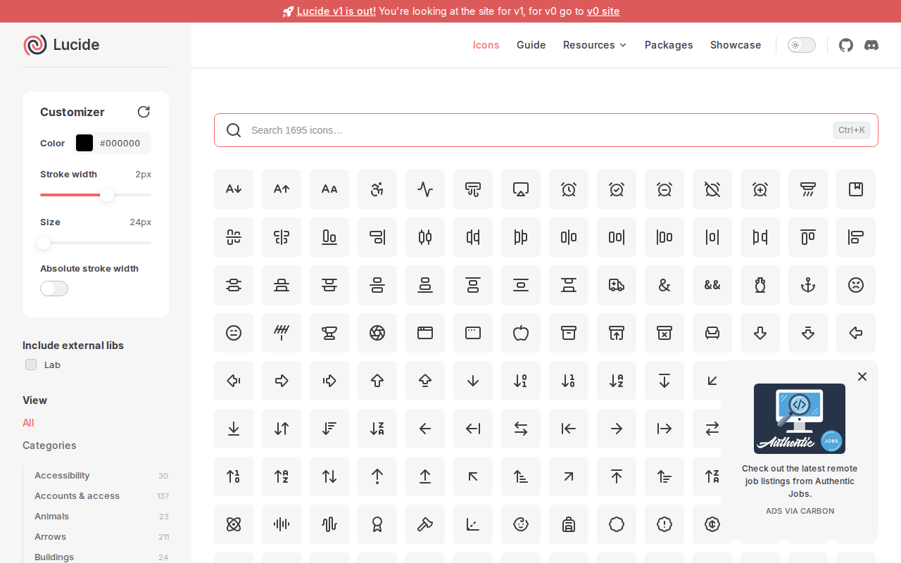 Скриншот Lucide Icons