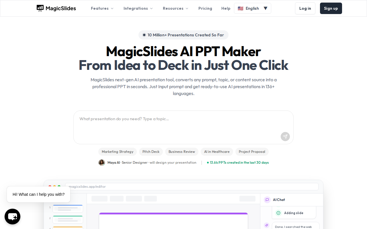 Главная страница MagicSlides — ИИ-плагин для Google Slides