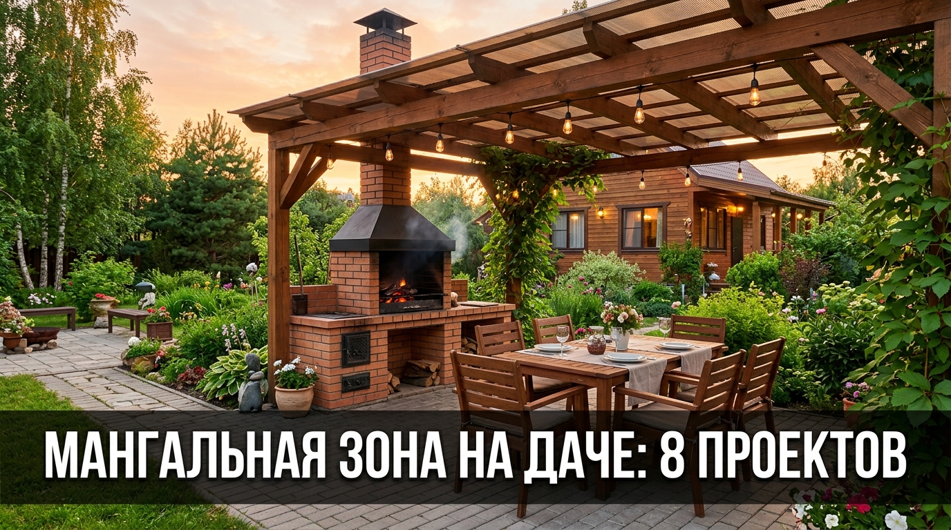 Мангальная зона на даче: 8 проектов своими руками из кирпича и металла с навесом