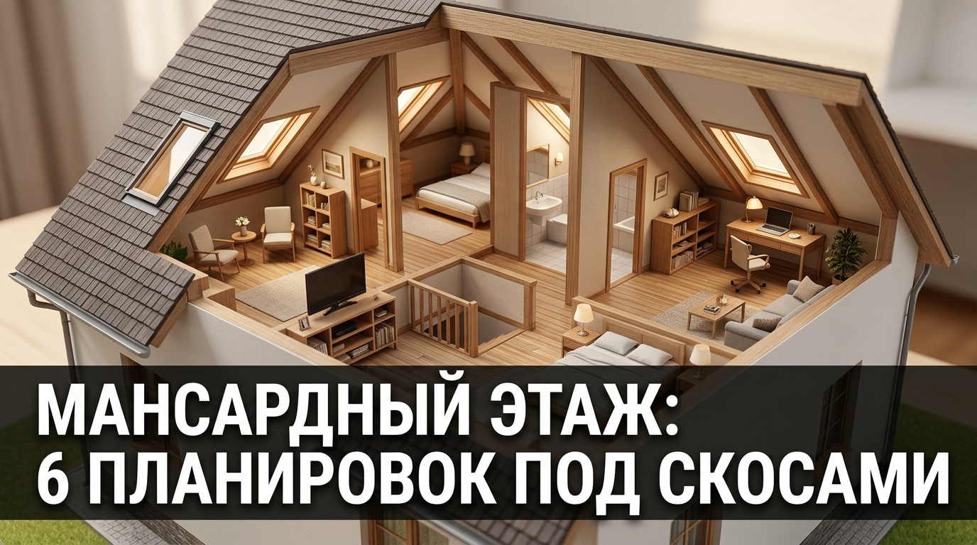 Мансардный этаж: 6 планировок под скосами