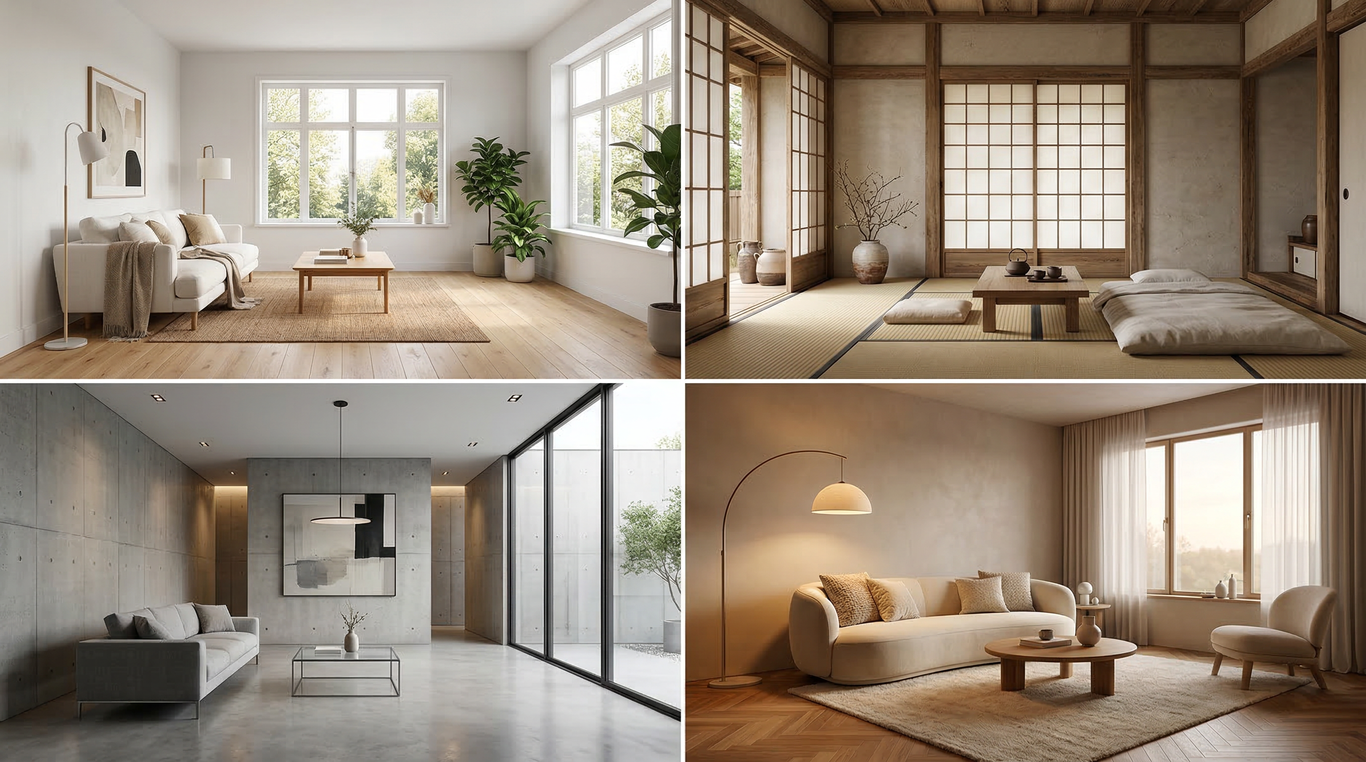 Четыре направления минимализма — скандинавский, японский, современный и софт