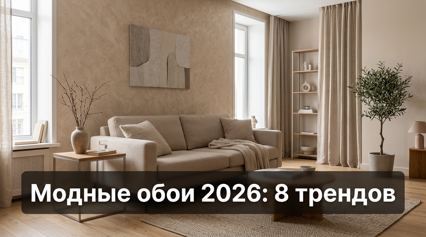 Модные обои 2026: 8 трендов