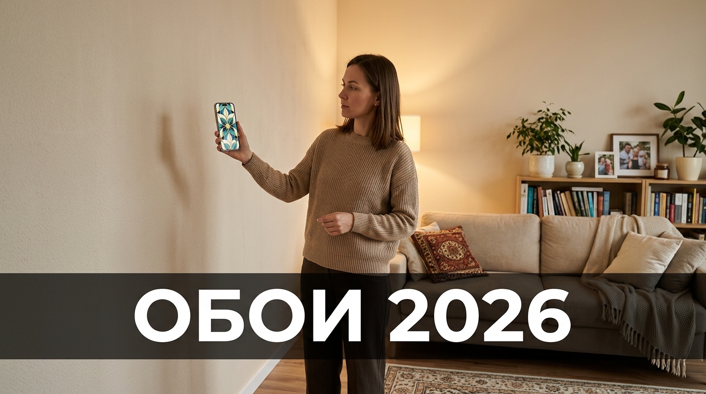 Модные обои 2026: примерил тренды на фото своей комнаты до поклейки