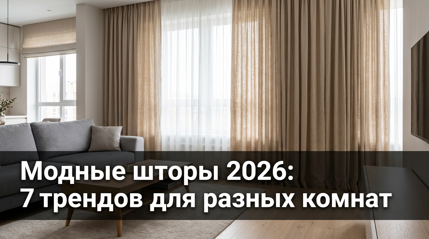 Модные шторы 2026: 7 трендов для разных комнат
