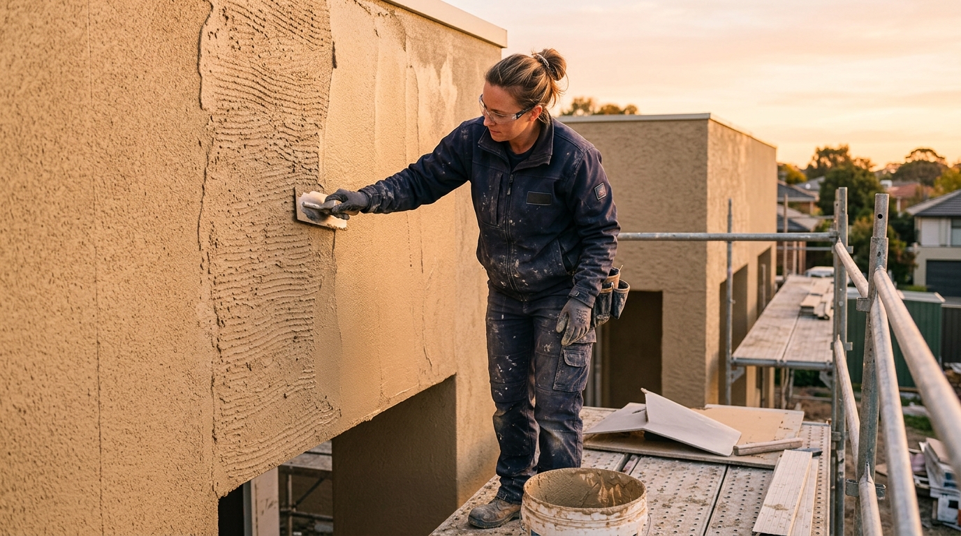 Нанесение декоративной штукатурки на фасад — текстура «короед»