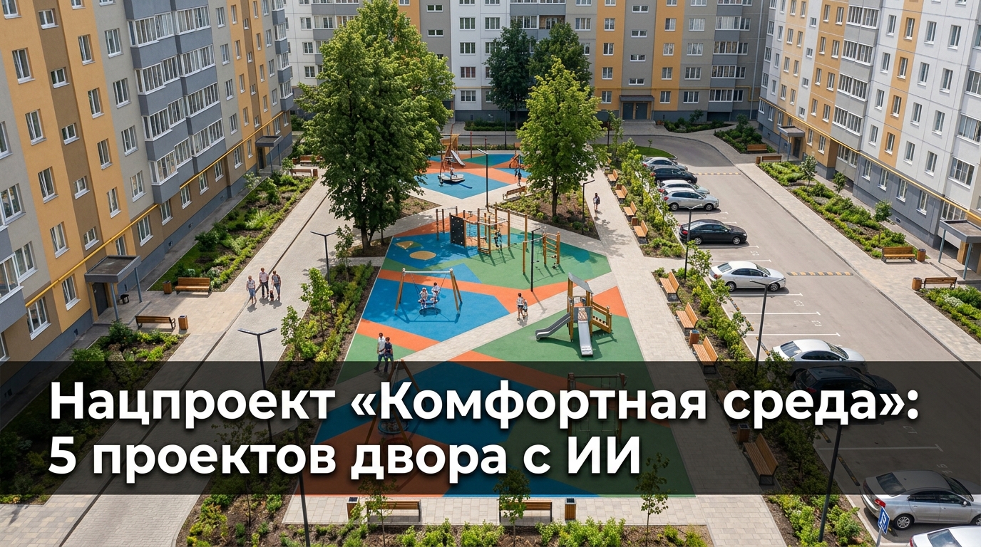 Нацпроект «Комфортная среда»: 5 проектов двора с ИИ