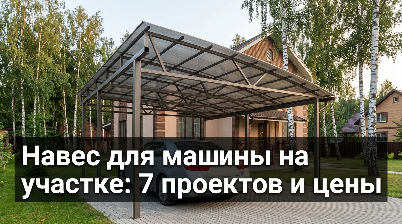 Навес для машины на участке: 7 проектов и цены