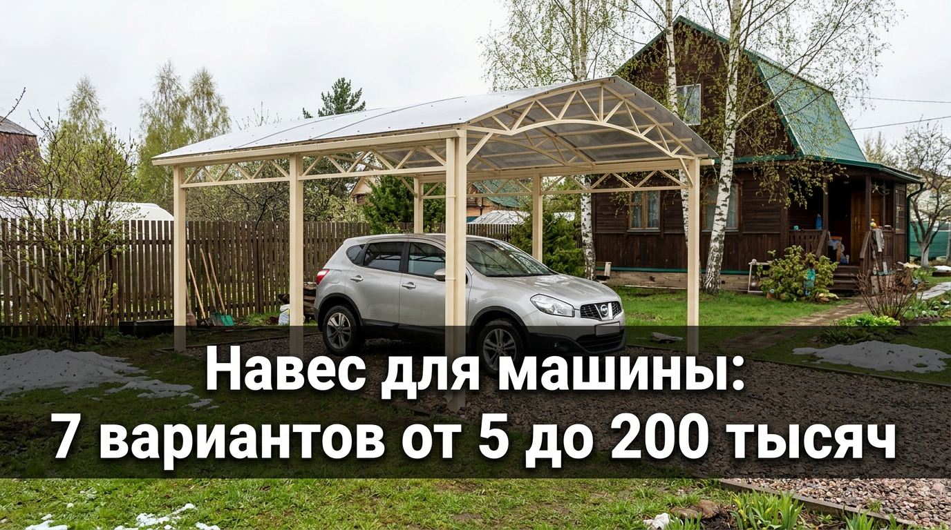 Навес для машины: 7 вариантов от тента за 5к до карпорта за 200к