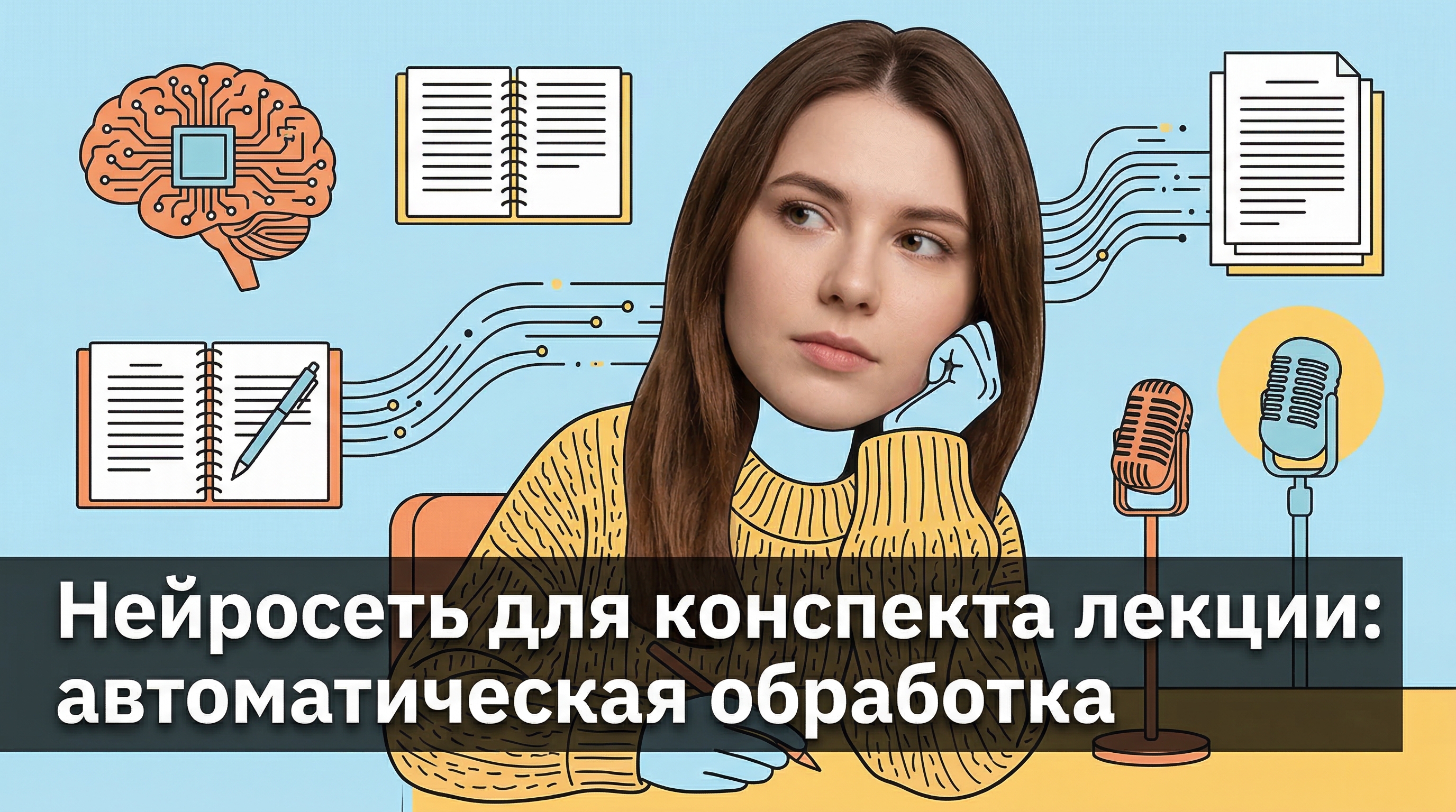 Нейросеть для конспекта лекции: автоматическая обработка — обложка статьи