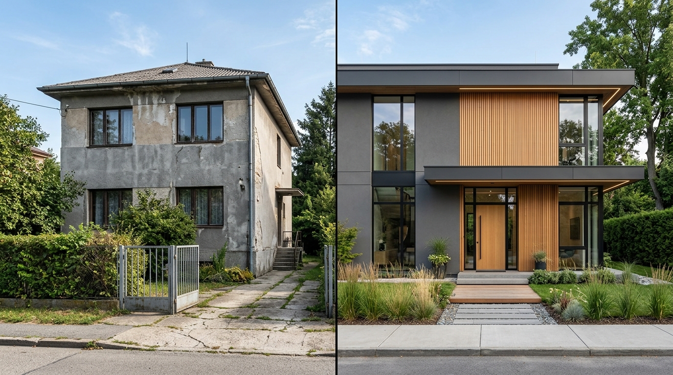 Нейросеть для дизайна фасада: визуализация по фото дома