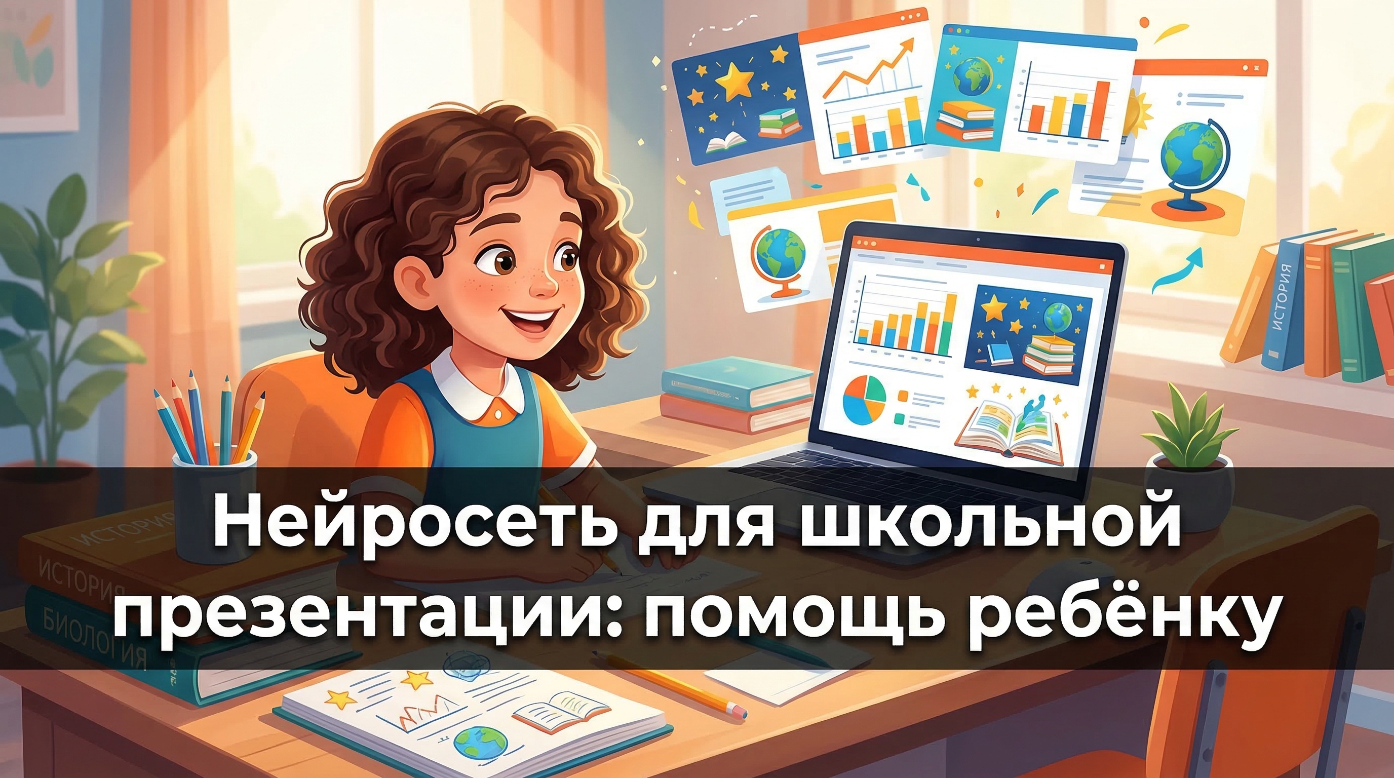 Нейросеть для школьной презентации: помощь ребёнку — обложка статьи
