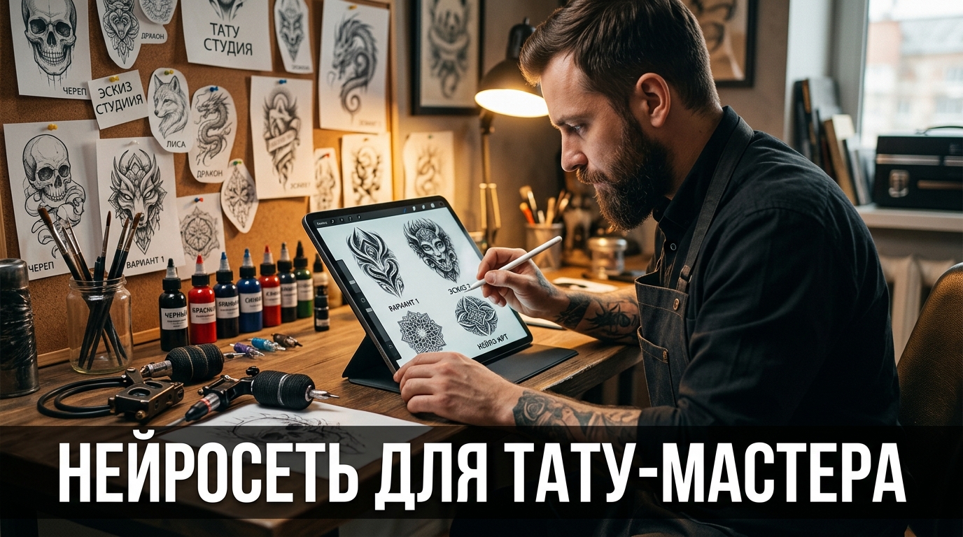 Нейросеть для тату-мастера: эскизы, варианты и трафареты