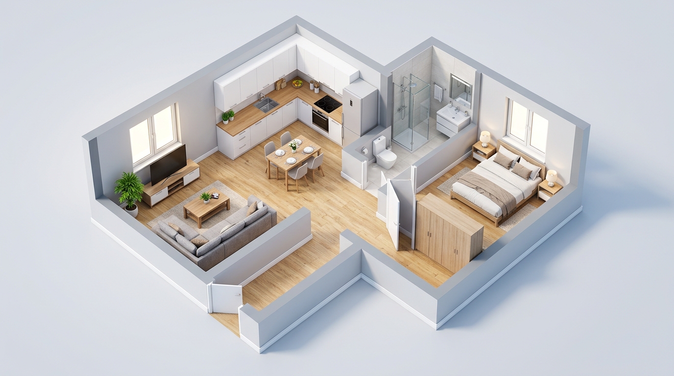 3D-планировка квартиры с расстановкой мебели в Planner 5D