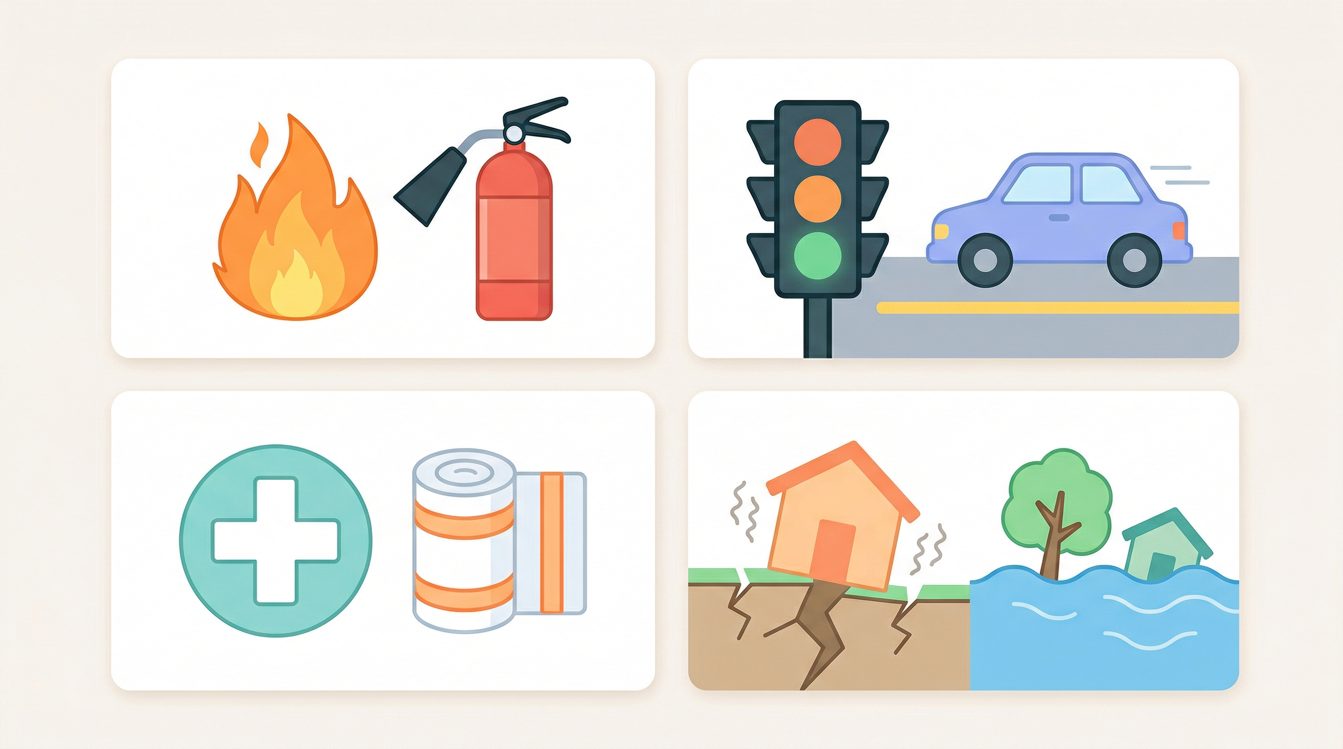 Основные темы ОБЖ: пожарная безопасность, дорожное движение, первая помощь, чрезвычайные ситуации