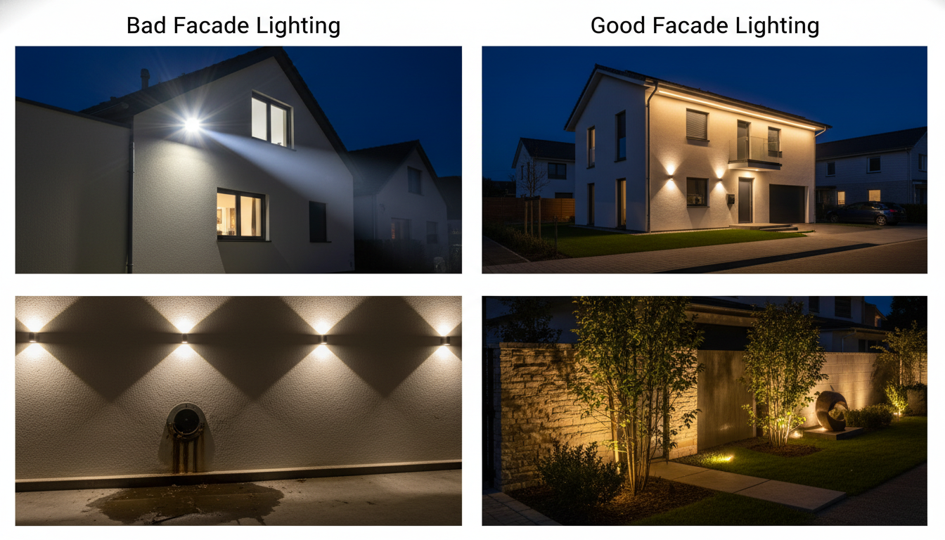 Распространённые ошибки наружного освещения: ослепляющий свет, неравномерность, вышедшие из строя светильники