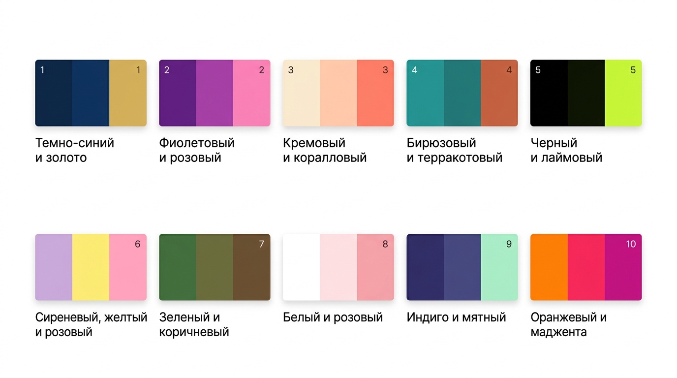 Общий обзор 10 цветовых палитр для презентаций
