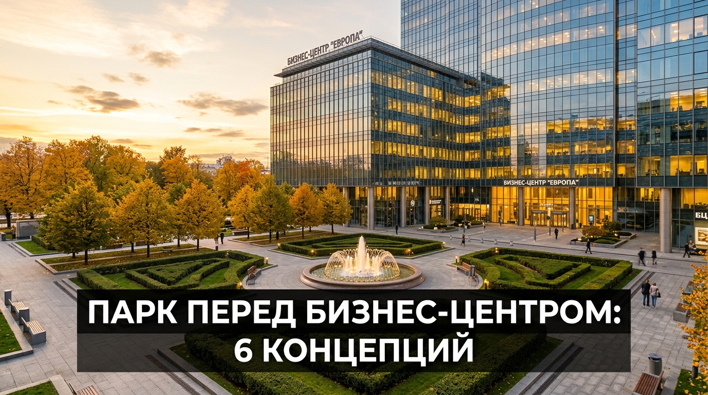 Парк перед бизнес-центром: 6 концепций