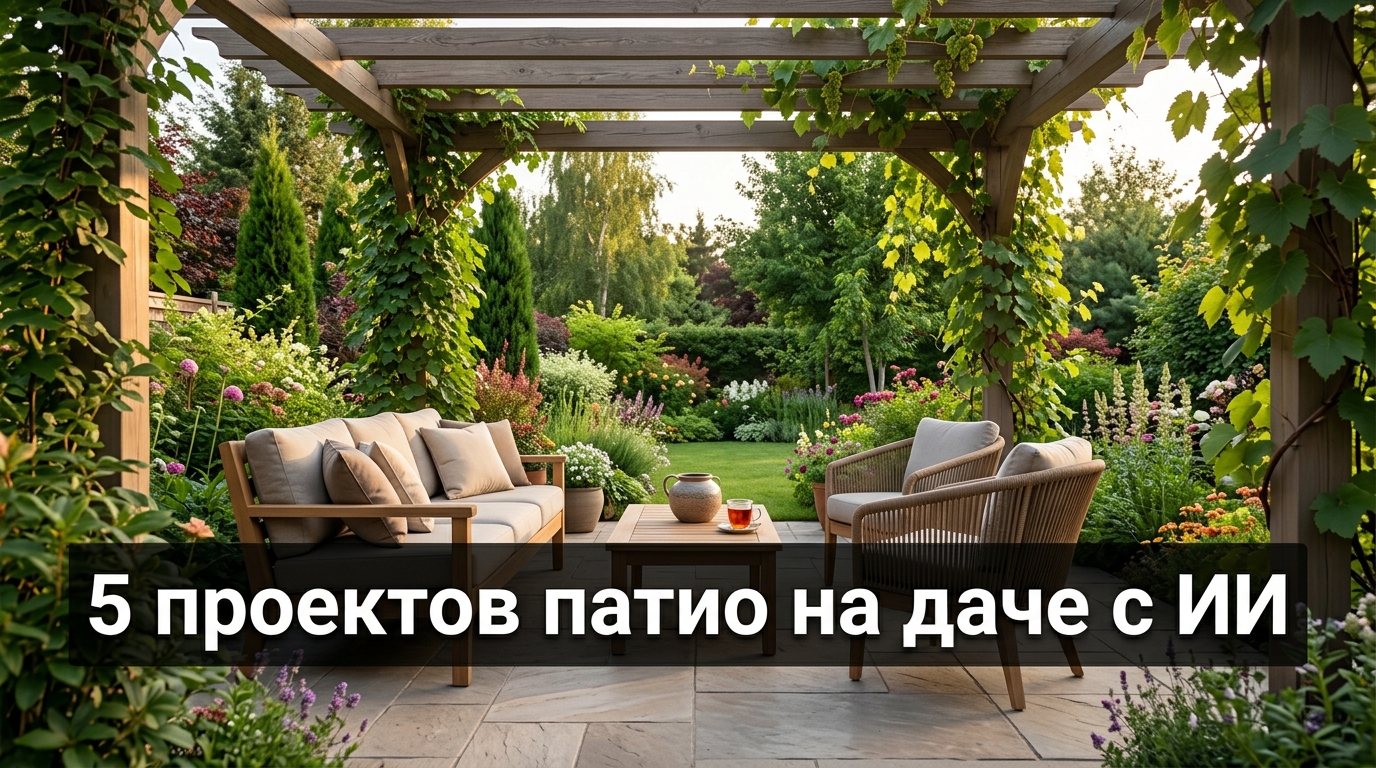 Патио на даче: 5 проектов с разными стилями и сметами