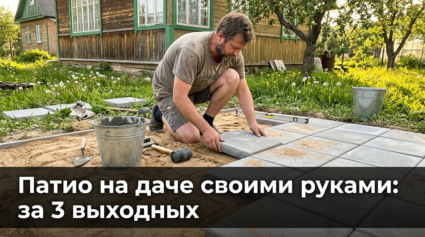 Патио на даче своими руками за 3 выходных — личный опыт