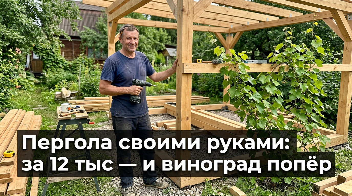 Пергола своими руками: за 12 тыс и виноград попёр