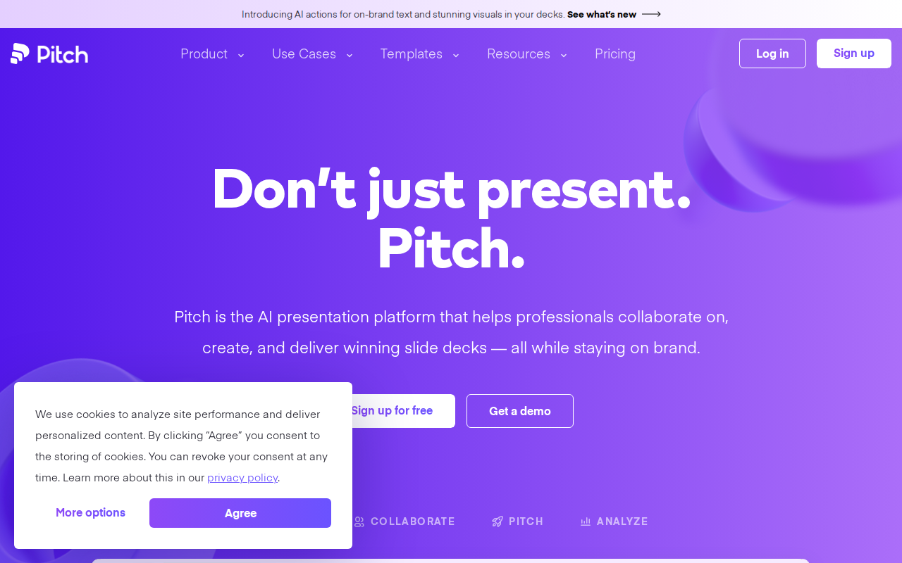 Скриншот Pitch — AI presentation platform
