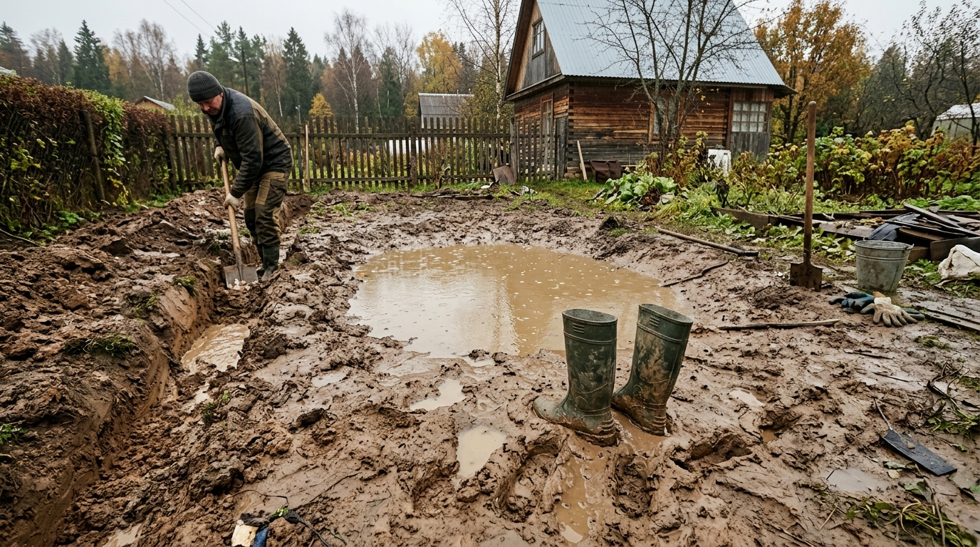 Стоячая вода на участке — почему дренаж делают в первую очередь