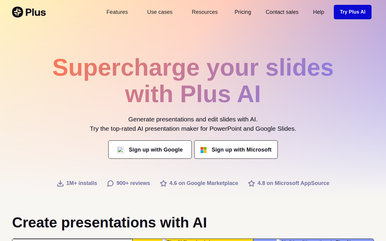 Скриншот Plus AI — Supercharge your slides