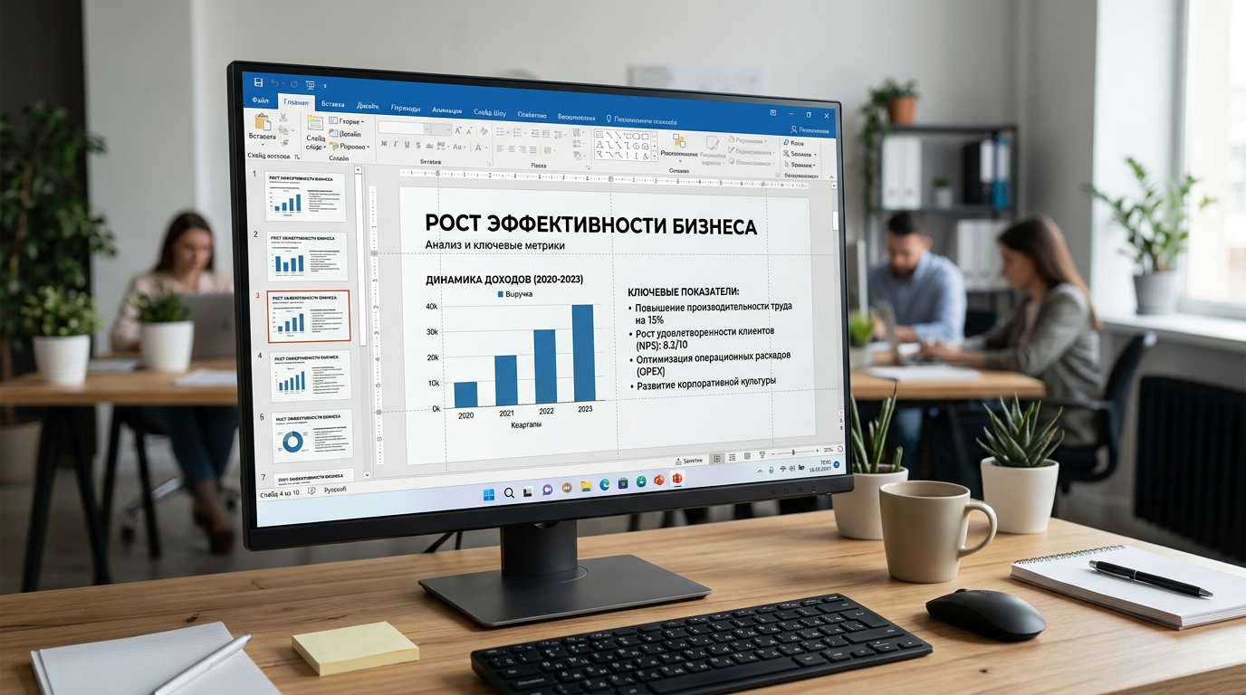 Интерфейс Microsoft PowerPoint в 2026 году