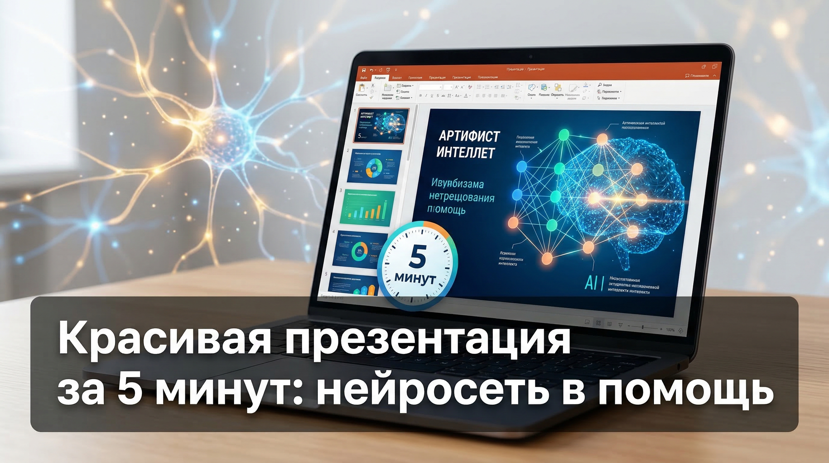 Красивая презентация за 5 минут с помощью нейросети — обложка статьи